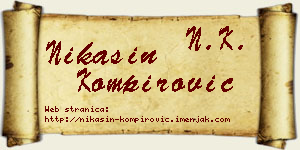 Nikašin Kompirović vizit kartica